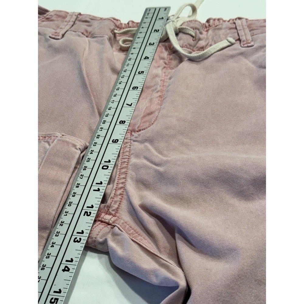 PAIGE Women's Christy High Rise Pants 29 Pink Drawstring Tapered Cropped Stretch - Picture 11 of 14